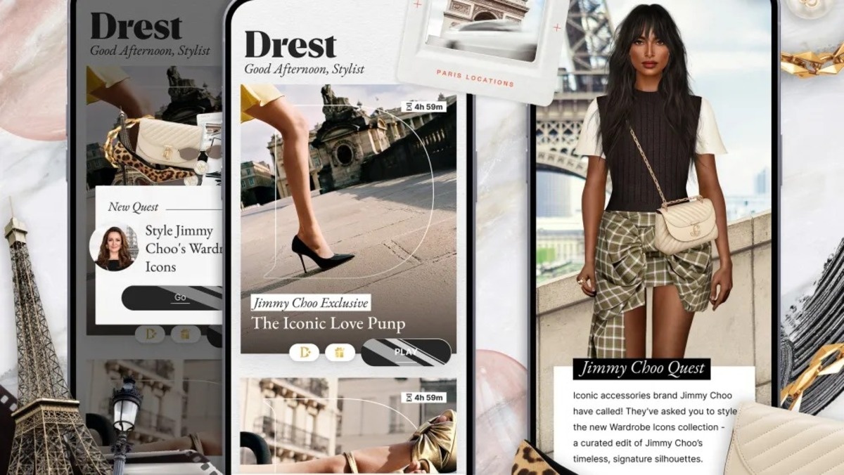 Изображения из приложения Drest с Jimmy Choo. Фото: Drest.