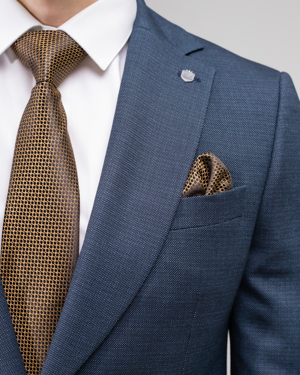 Мужской галстук золотой Mazaltovman