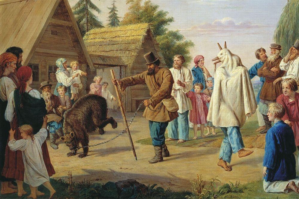    Франц Николаевич Рисс, "Скоморохи в деревне", 1857. / Фото: wikimedia.org