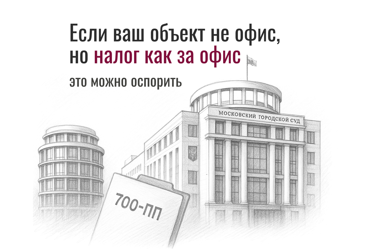 Мосгорсуд исключил здание из 700-ПП. Юристы «Аванты» доказали: объект не соответствует критериям НК РФ и используется для производства. Налог по кадастру отменён