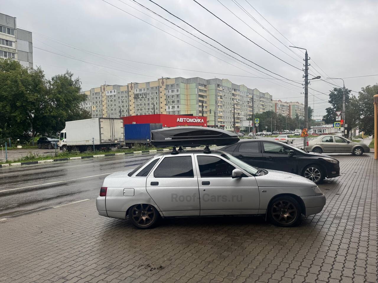 Установка багажника и автобокса 440л на Lada 2110 (ВАЗ-2110) в Туле