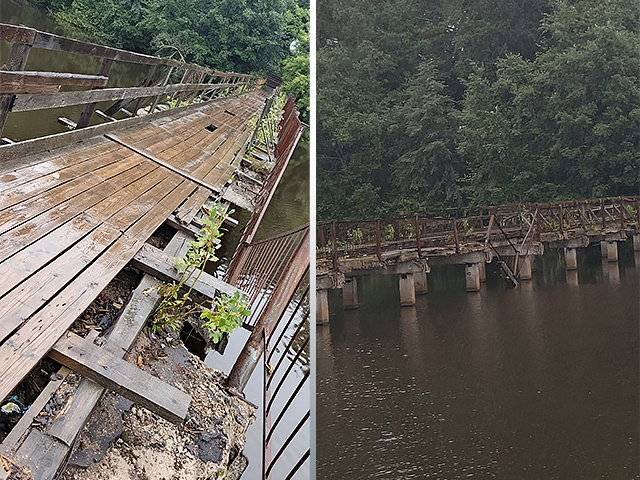 В Тверской области разваливается мост, по которому дети ходят в школу