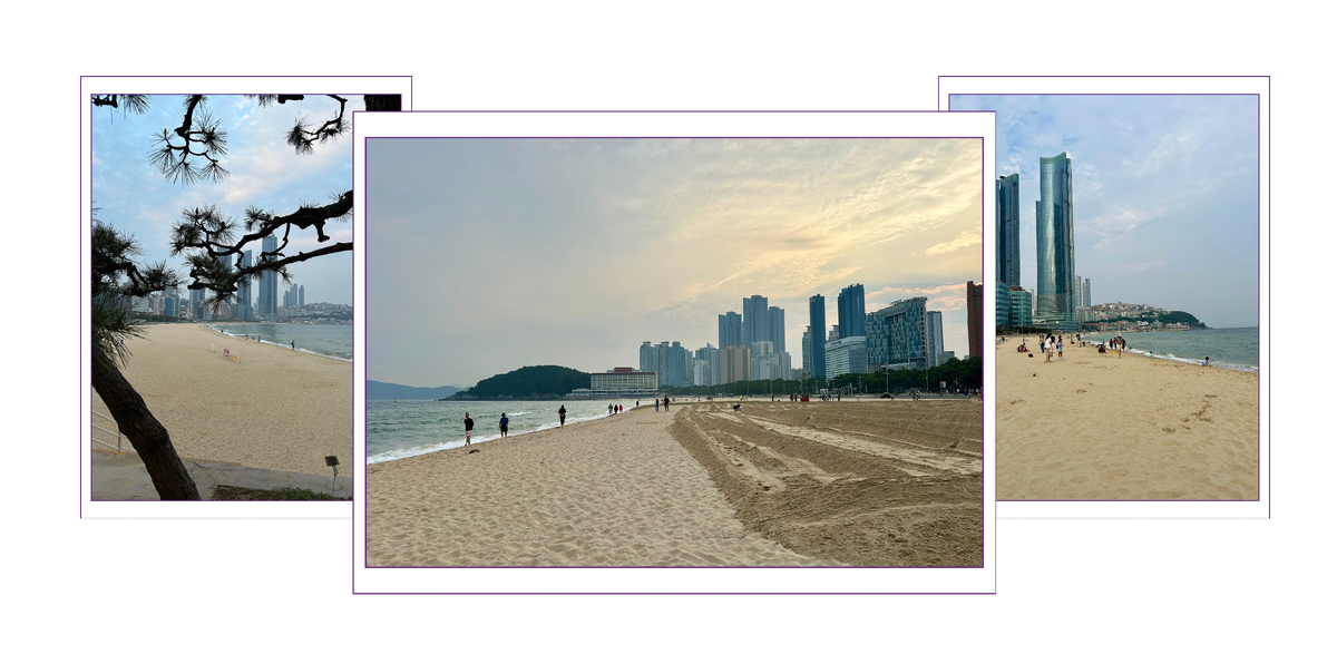 Вечерний пляж Хэундэ, Пусан