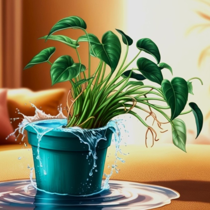 Перелив растения