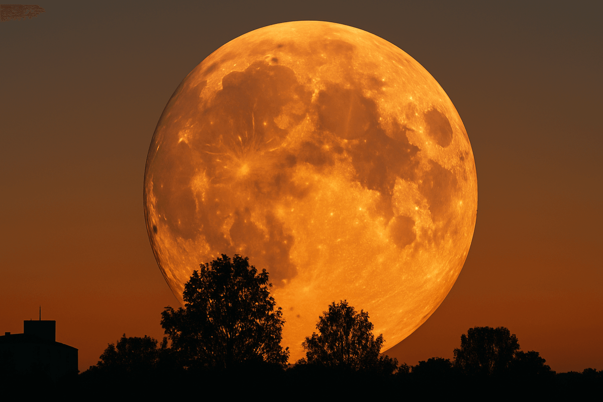    Эффект «гигантской Луны» у горизонта связан с лунной иллюзией — особенностью восприятия.