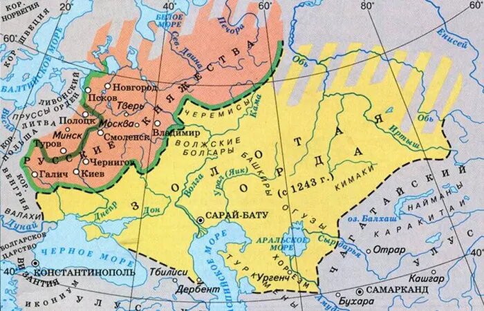 Золотая орда на карте