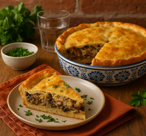 Пирог с грибами рецепты от Дарики