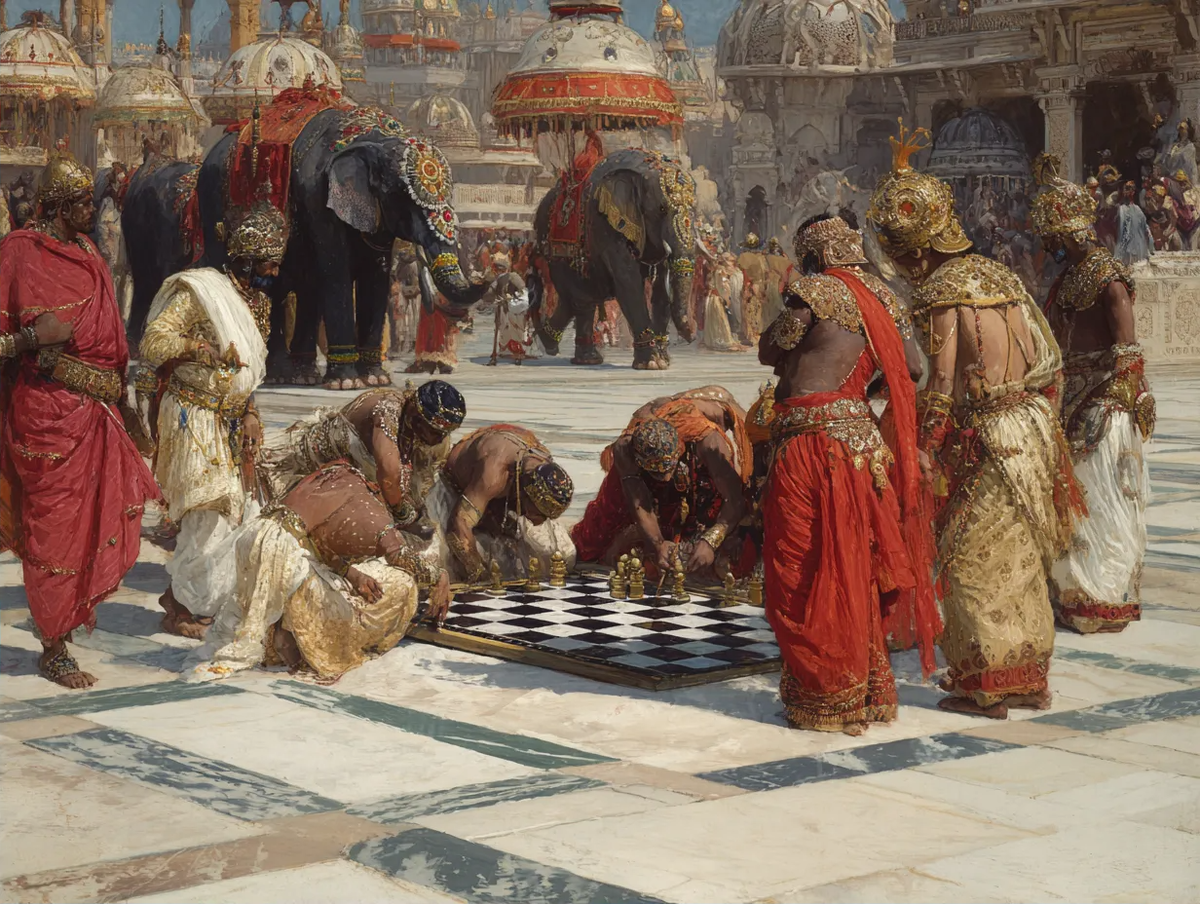 Вот так увидела чатурангу наша родная Midjourney v.7