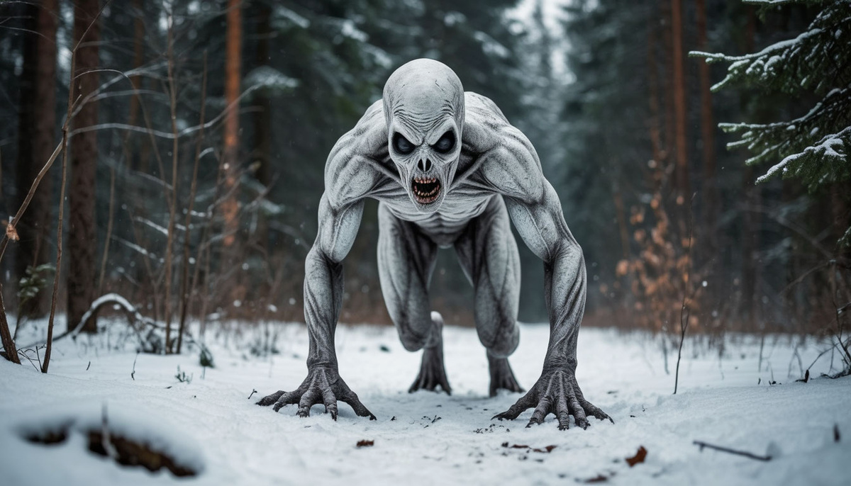 Существо по описаниям очень сильное и ловкое. 