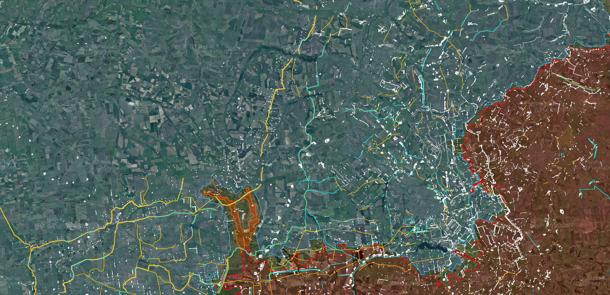 Схема прорыва российской армии в районе Покровска