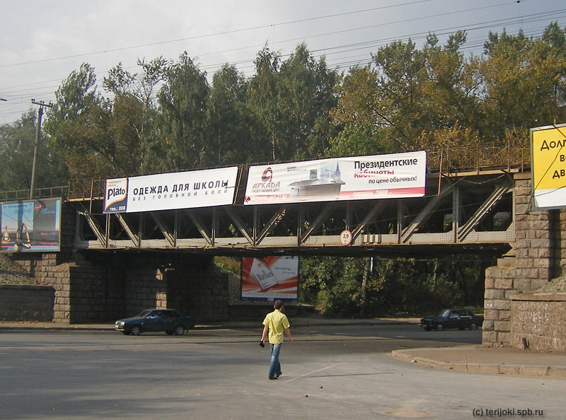 Двухпутный мост постройки 1910-х г.г. в створе улиц Карбышева, Политехнической и Харченко. Фото.2006 г.