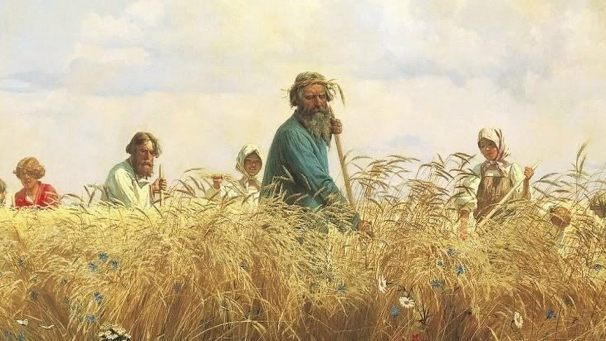 Крестьянские работы в полях 