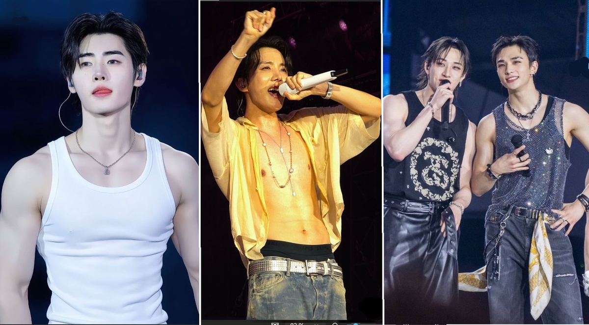 Сонхун из Enhypen, Хосок из BTS, Бан Чан и Хёнджин из Stray Kids