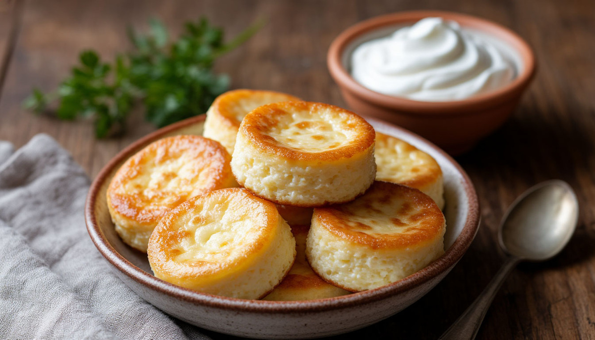 Румяные сырники, только приготовленные