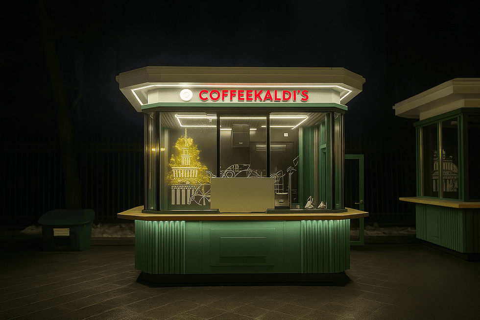 Кейс «Медиаград» 
Вывески для сети кофе-павильонов в городских парках