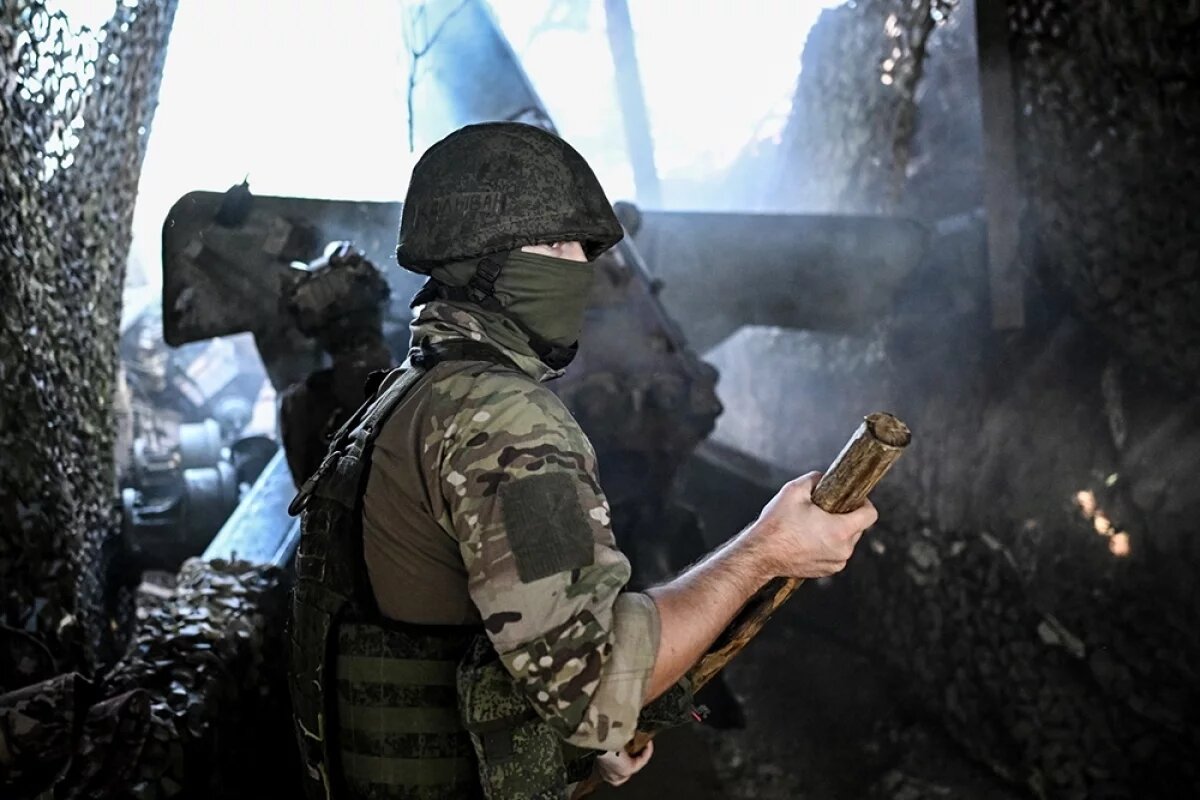    Боевая работа расчета орудия «Гиацинт-Б» 288-й гвардейской артиллерийской бригады ВС РФ.