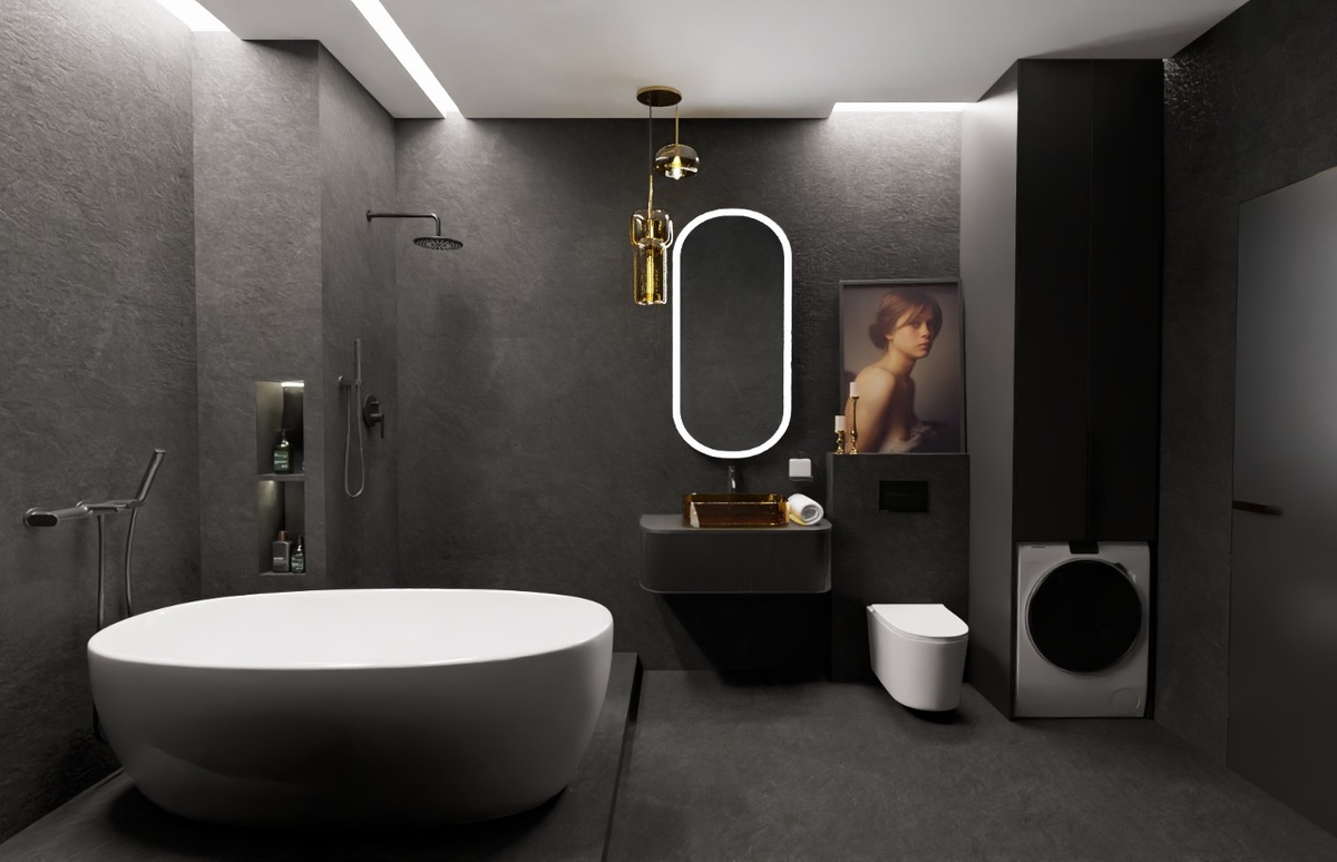 плитка формата 60х120 см из коллекции Limone Ash Black