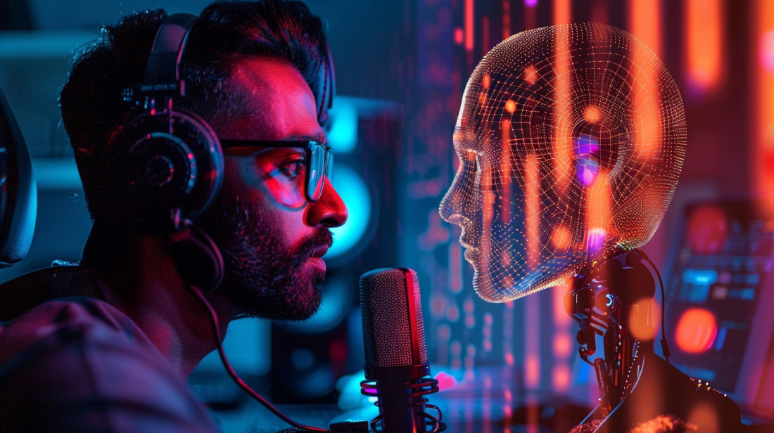 Лицом к лицу с будущим: когда человеческий голос встречается с искусственным разумом в студии звукозаписи. Кто из них споет следующий хит?