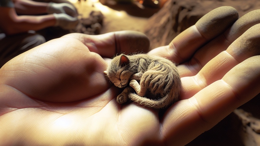 В Китае найдены фрагменты древней кошки. Её размер (меньше человеческой ладони) напрягает учёных из-за вероятных последствий