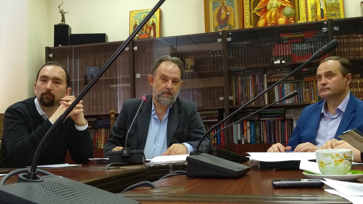 Конференция 100 лет ОСР. Слева направо: К. Фролов, А. Половенко, С. Баранов