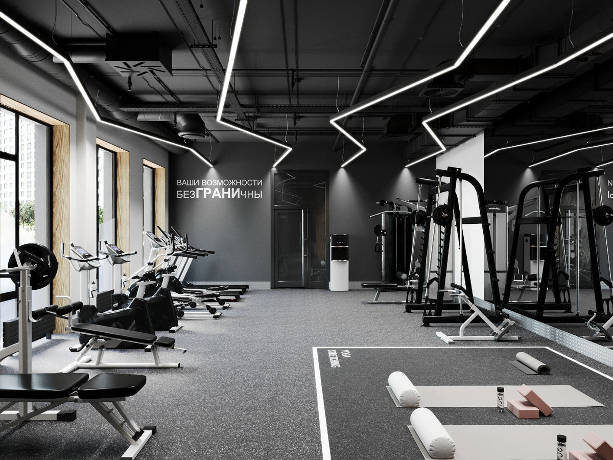 Спортивный зал в ЖК «Графика» 