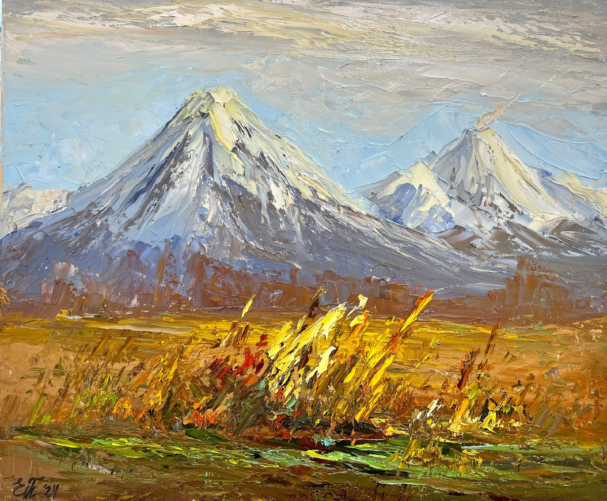 Домашник вулканы. Художник Евгения Полюдова.