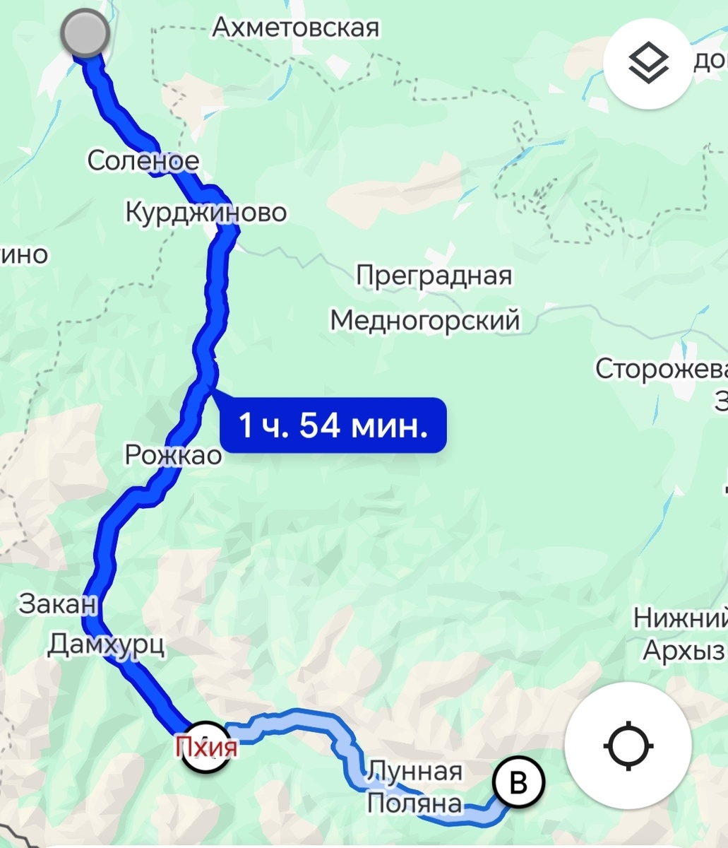 Скриншот, время пути указанное навигатором 1 час 54 минуты увеличилось в несколько раз, почему? Читайте публикацию 