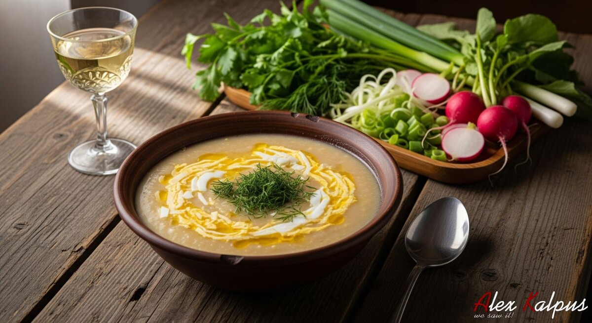 Это настоящий и вкусный суп из лобио с маслом и яйцами по-грузински (ლობიანი წვნიანი კარაქითა და კვერცხით)!