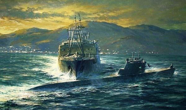 Картина "Таран в заливе Петра Великого" Худ. А. Н. Лубянов 2009 год