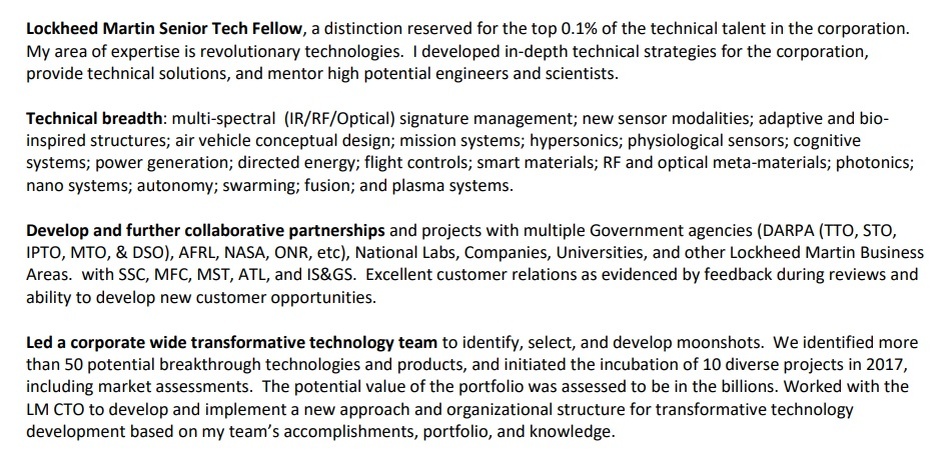 Фрагмент резюме Чарльза Чейза (источник: UnLab.us)