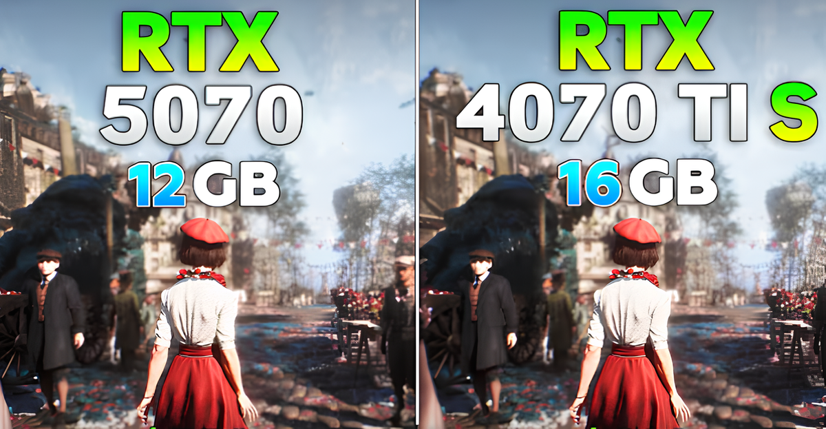 RTX 5070 vs RTX 4070 Ti Super тест в играх
