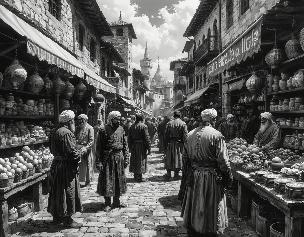 Гудящий средневековый рынок в Бурсе демонстрирует процветание, принесенное первыми указами Османа