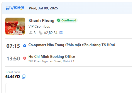 Заказ билетов в приложении