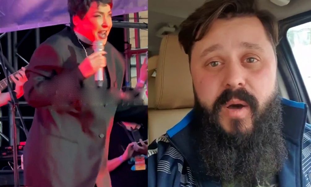   Лолита и руководитель "Русской общины Ярославля" Павел Омельницкий. Фото: кадры видео