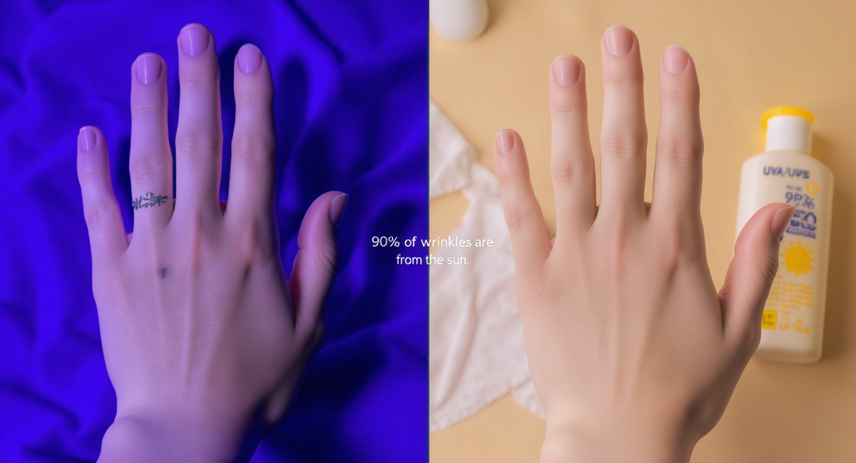 Сравнение рук с spf и без.