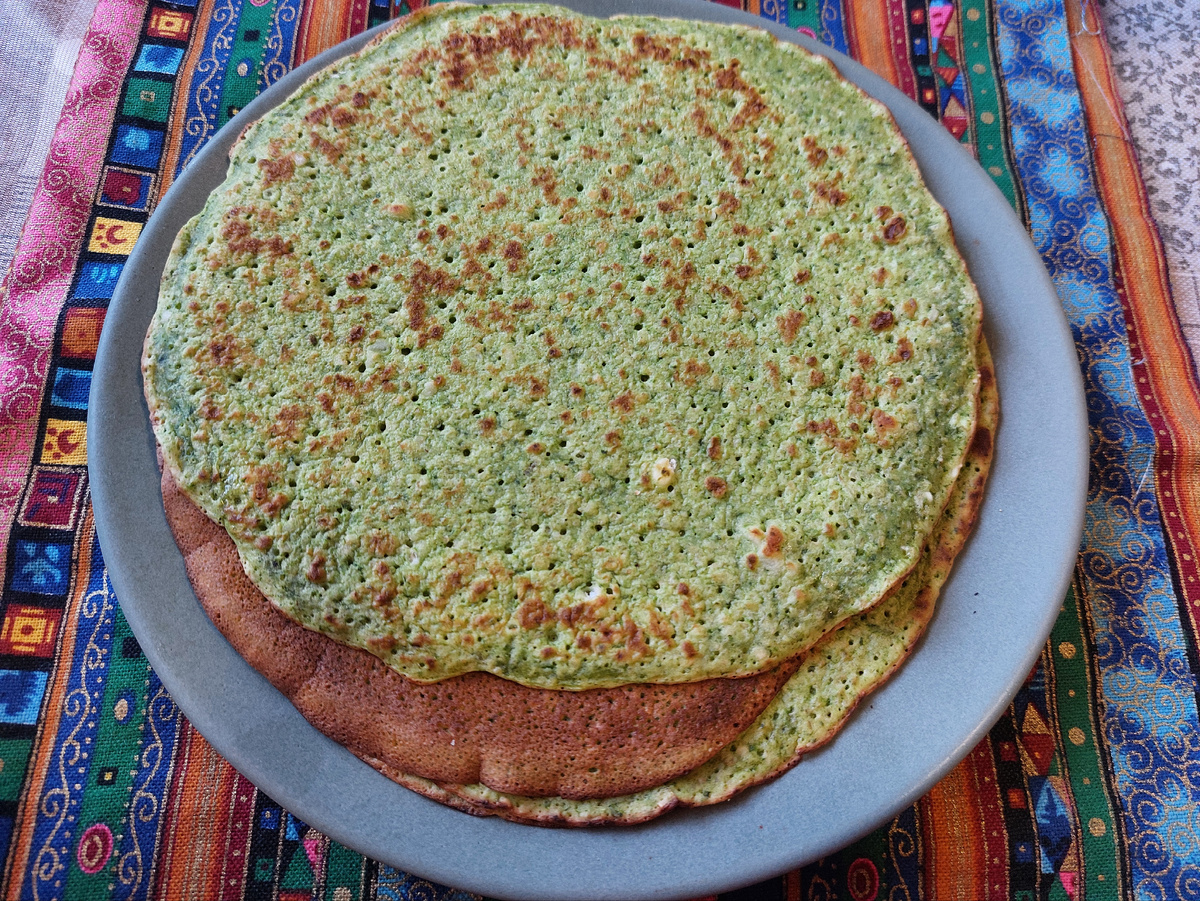 Блины со шпинатом.