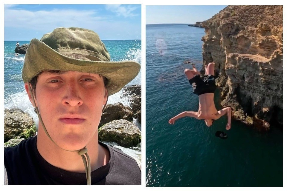    Чтобы прыгнуть в бассейн, парень залез на самую высокую точку отеля. Фото: Аркадий Широков/Личный архив