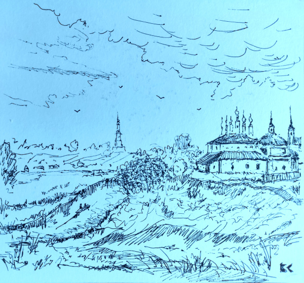 Зарисовка в Суздале. Автор: Сергей Кузнецов