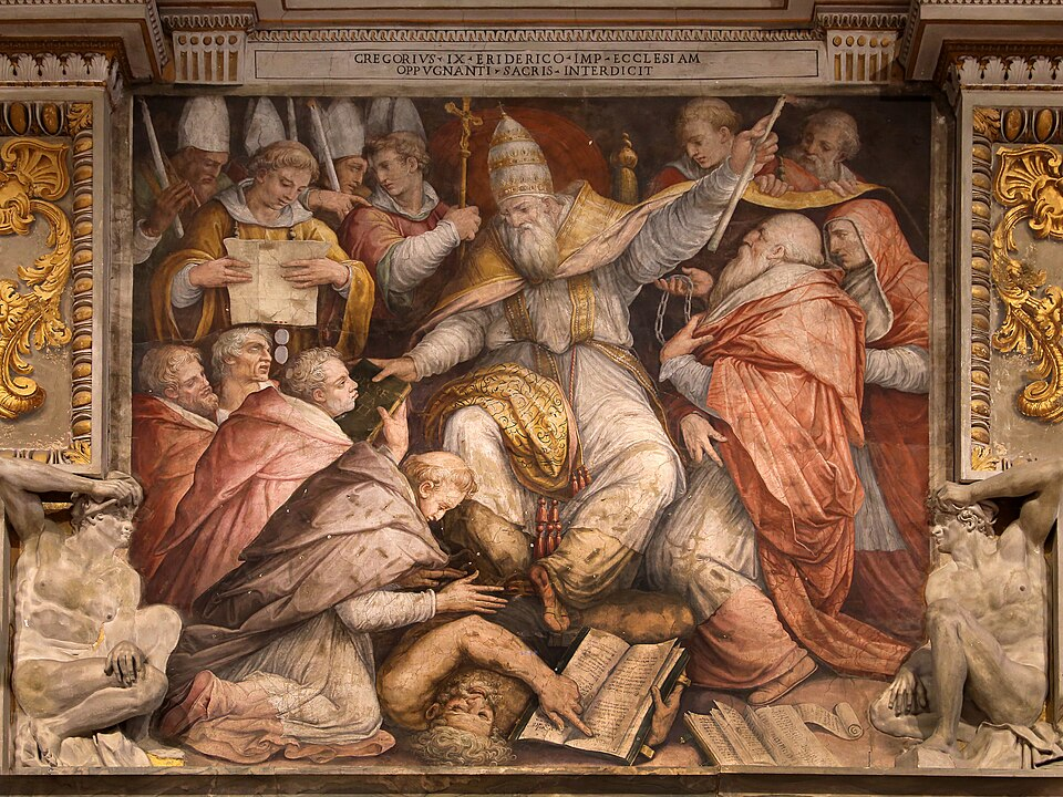 Джорджо Вазари: отлучение Фридриха II Григорием IX, 1572-73 гг.