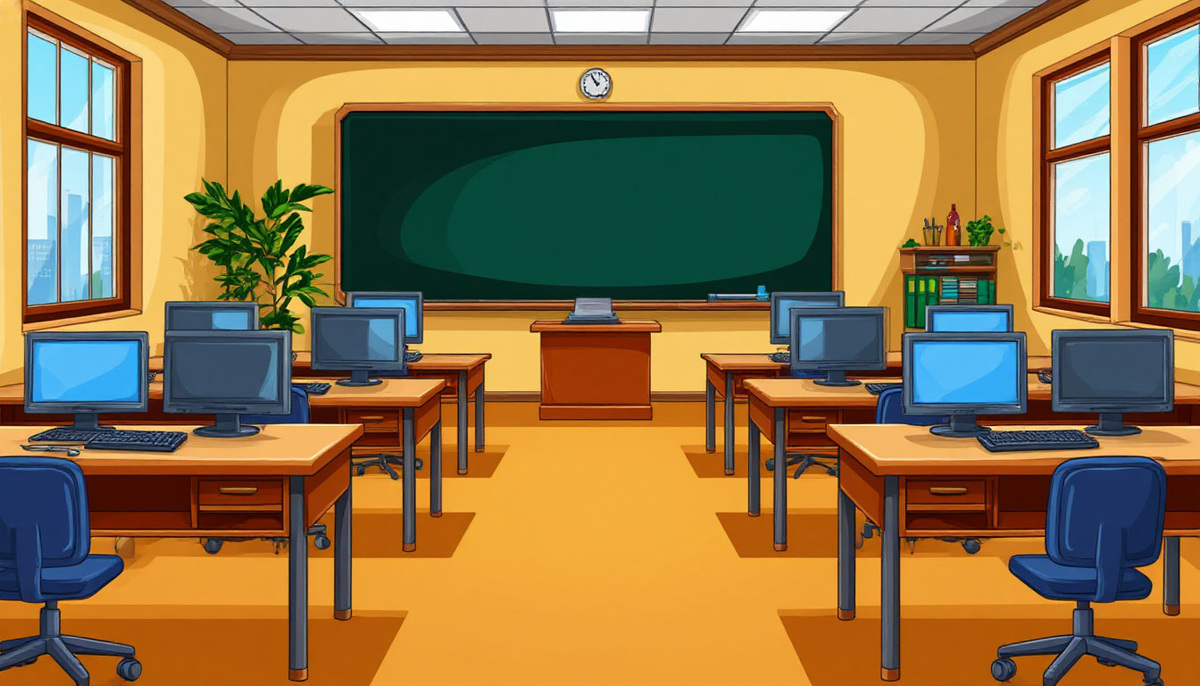 Школьные классы ждут сентября. Ну, это нейрокласс. Он, в принципе, не ждёт :)