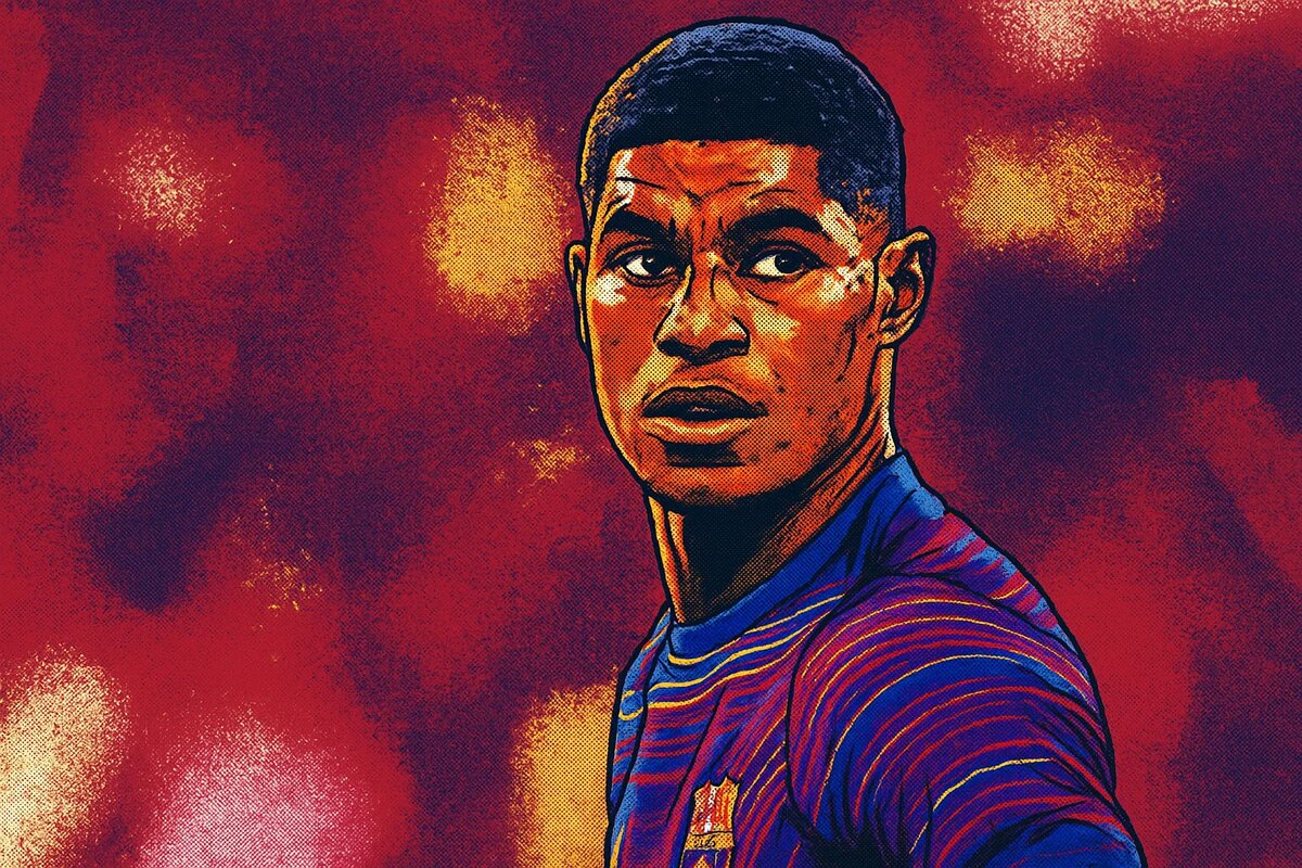 Маркус Рэшфорд перешёл в «Барселону» на правах сезонной аренды. Картинка создана в ИИ @Sergey_Sicilia