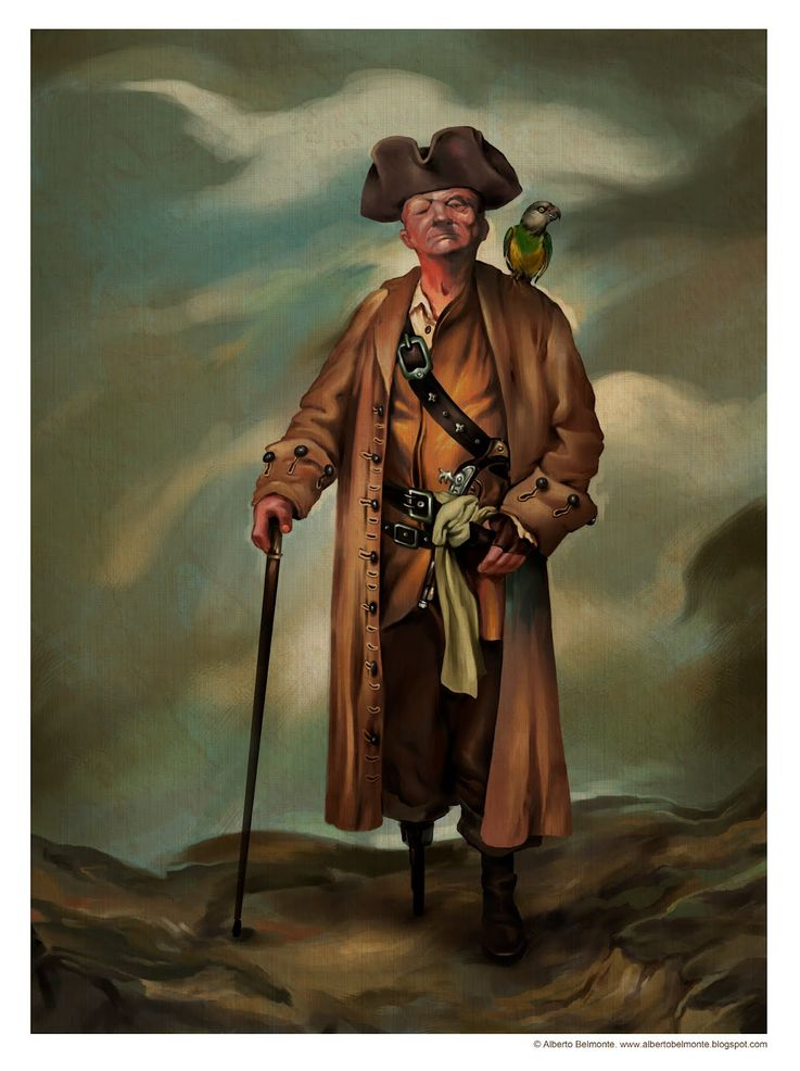 Долговязый Джон и его попугай Капитан Флинт