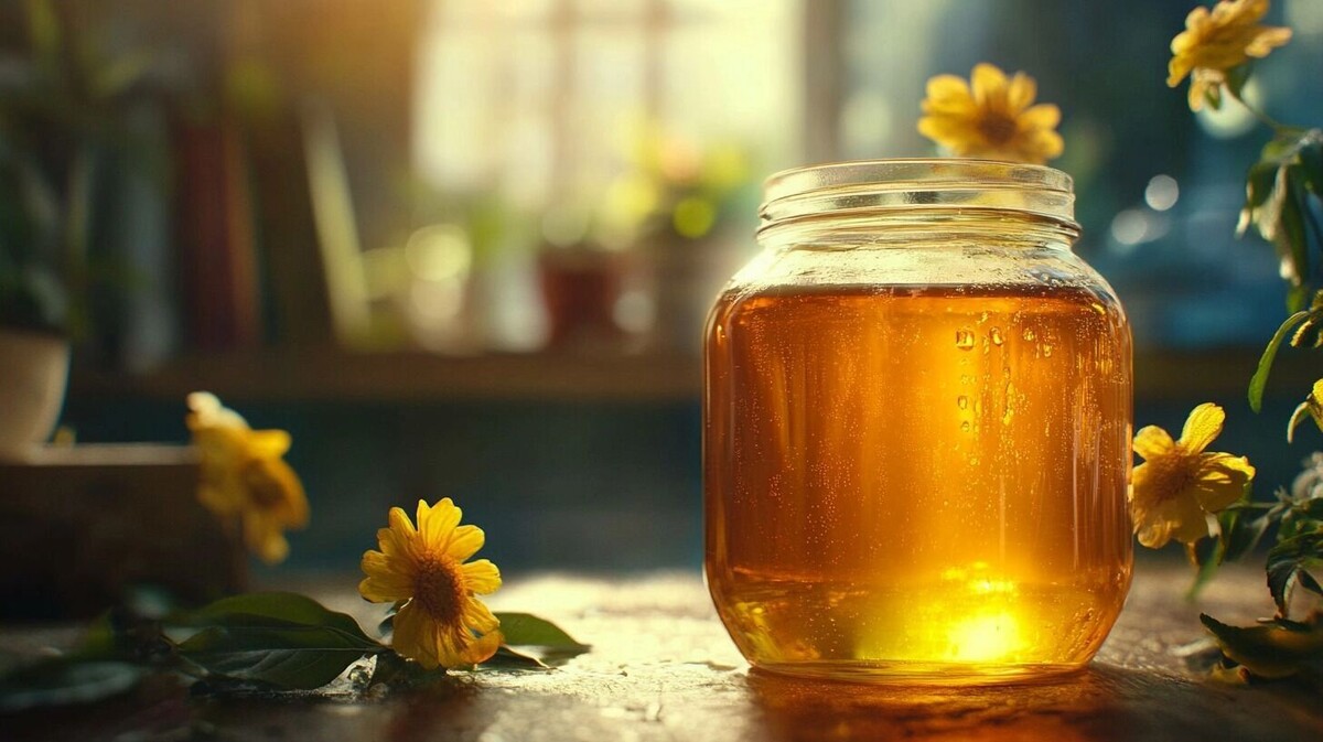 Недобросовестные производители часто указывают в маркировке один вид меда, например гречишный, а в банки заливают более дешевый мед, например подсолнечниковый. Фото: изображение Midjourney