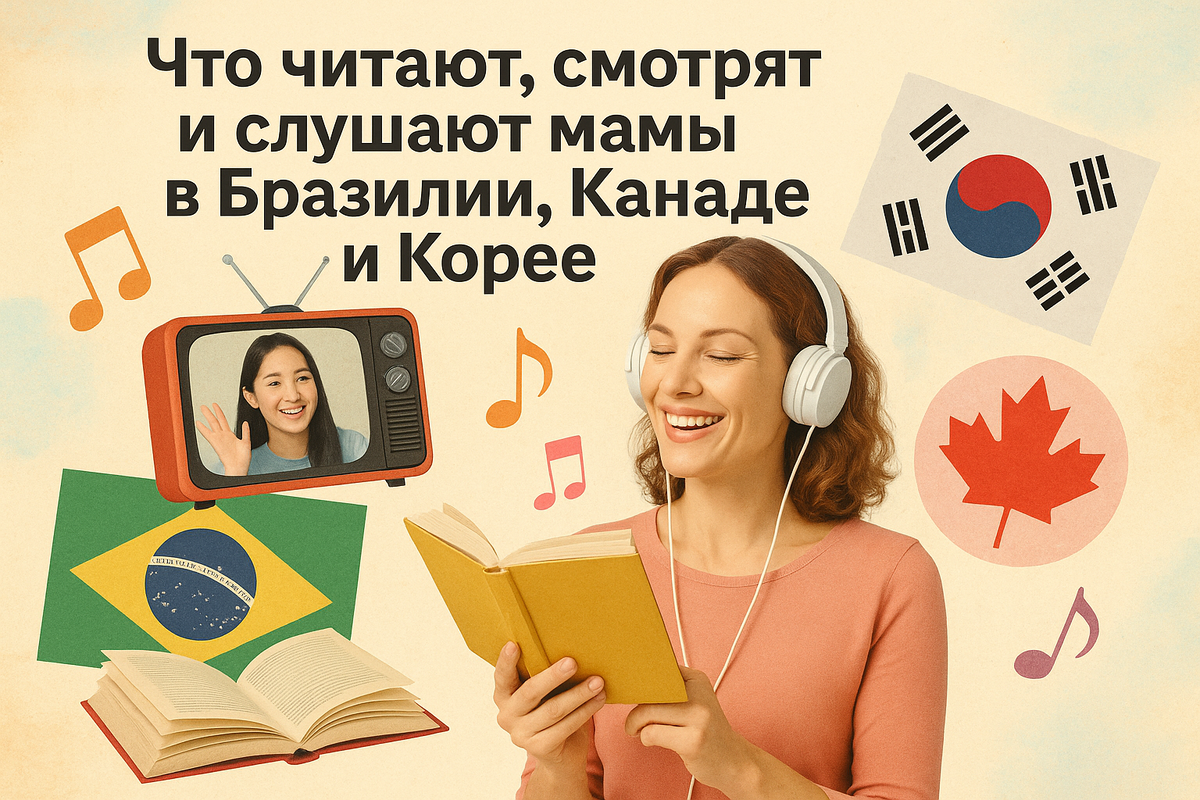 Что читают, смотрят и слушают мамы в Бразилии, Канаде и Корее