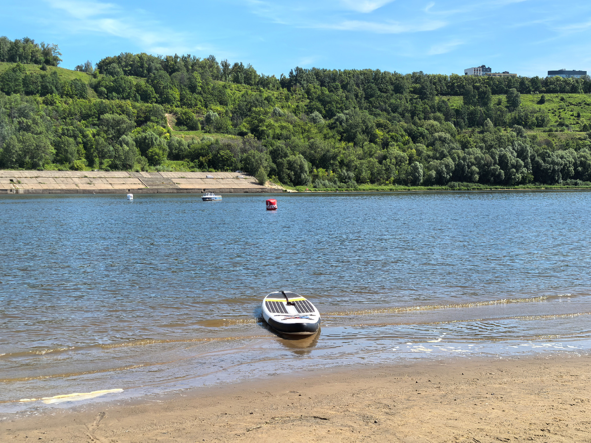 Так выглядит пляж в Затоне 25 лет Октября в Нижнем Новгороде в 2025 году. Фото автора канала