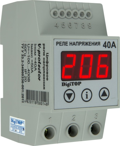 Реле напряжения. Источник: https://elektrika.ru/catalog/nizkovoltnoe_i_shchitovoe_oborudovanie/rele_kontrolya_napryazheniya/2333/