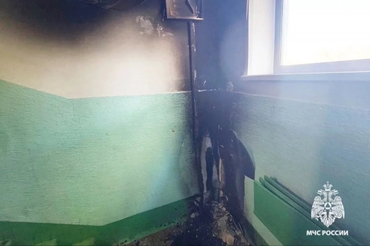    Пожарные спасли двух человек из задымленного подъезда