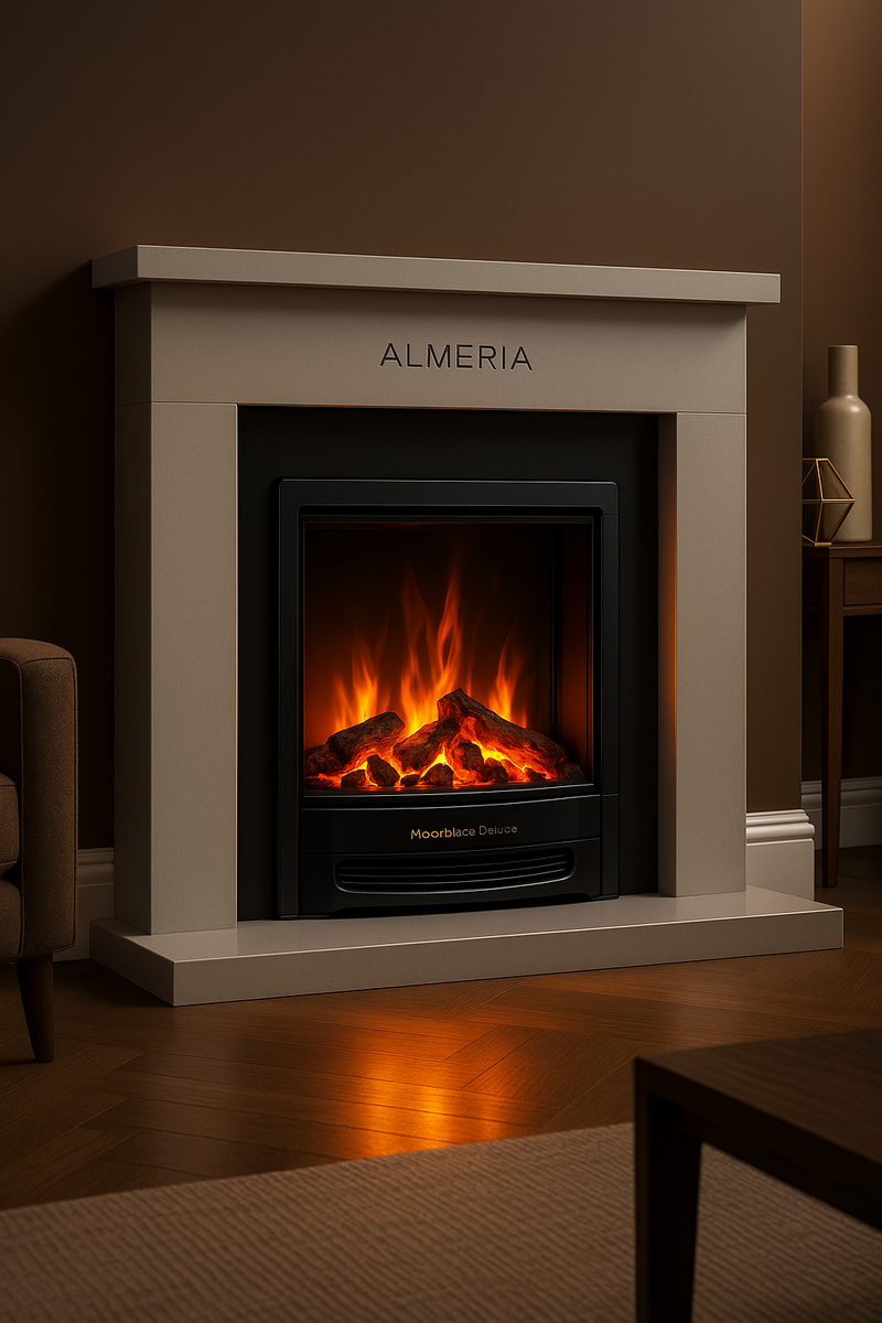    Электрический камин Almeria и очаг Moonblaze Deluxe: уют и стиль в вашем интерьере без сложностей установки Kamin