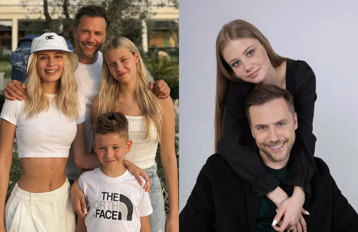 на фото слева Иван Жидков с сыном, дочерью и избранницей Марией, справа с дочерью 