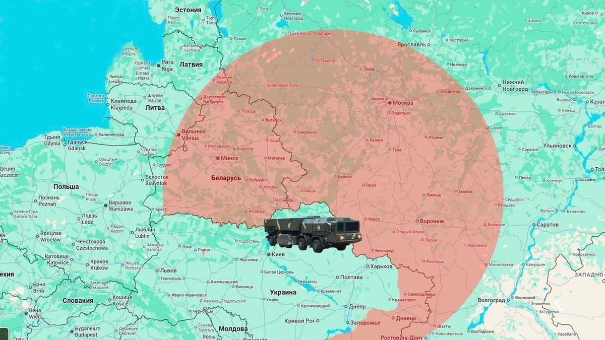    Радиус поражения ОТРК "Сапсан". Фото предоставлено ЦОС ФСБ